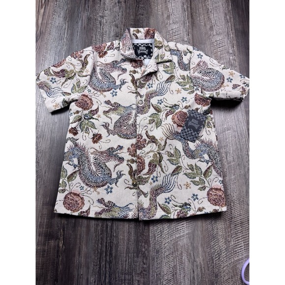 Rebel Vengeance Other - REBEL VENGEANCE Tapestry Floral Dragon Multicolor MOTO WOVEN SHIRT JACKET M NWT